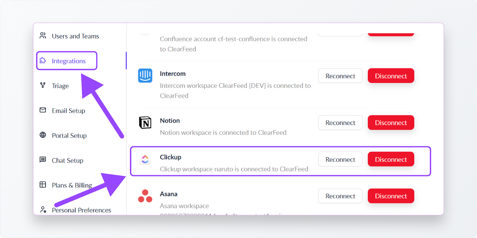Step #2: Connect ClickUp to ClearFeed