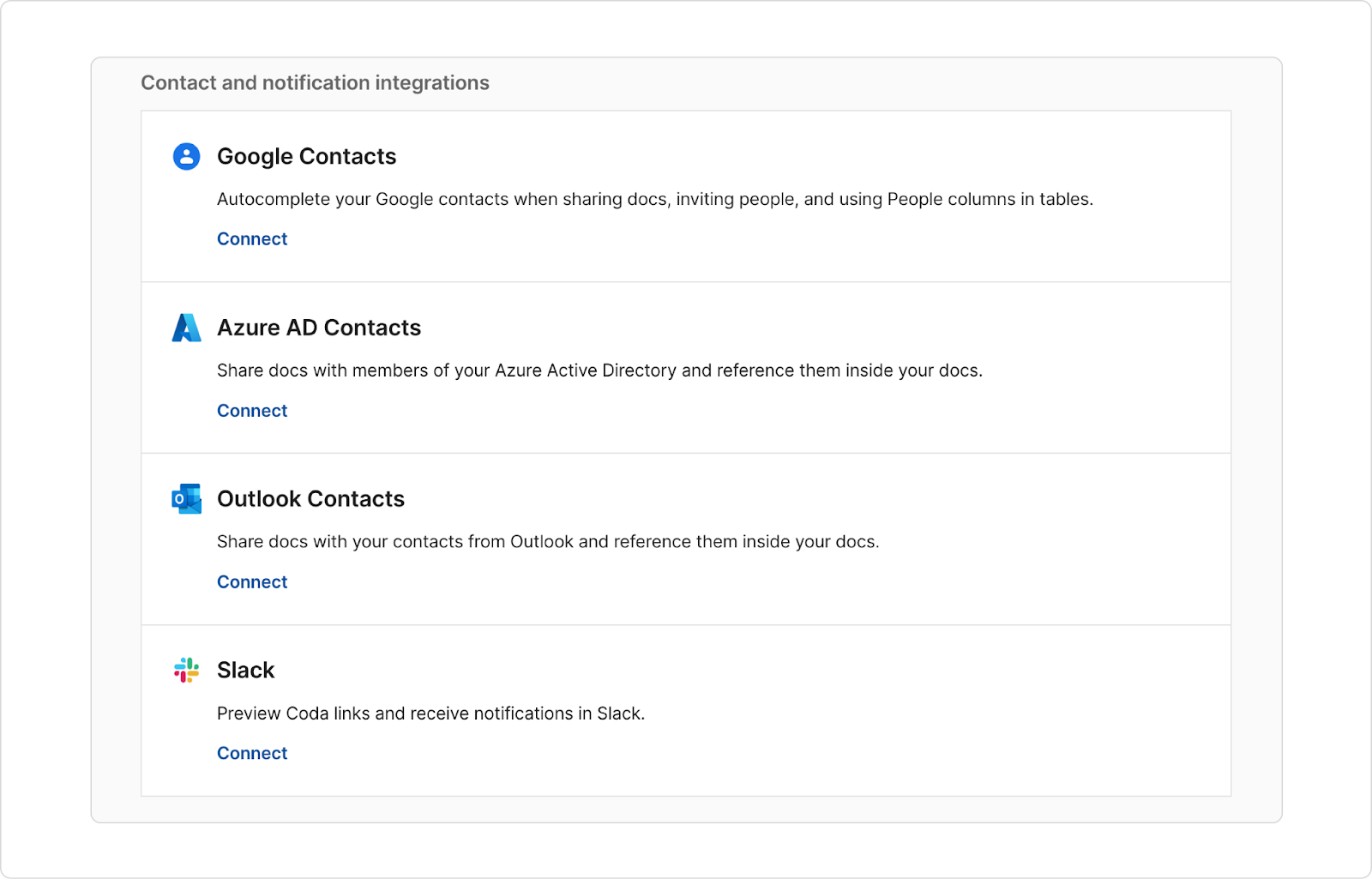 Scroll down to the Contact and notification integrations section