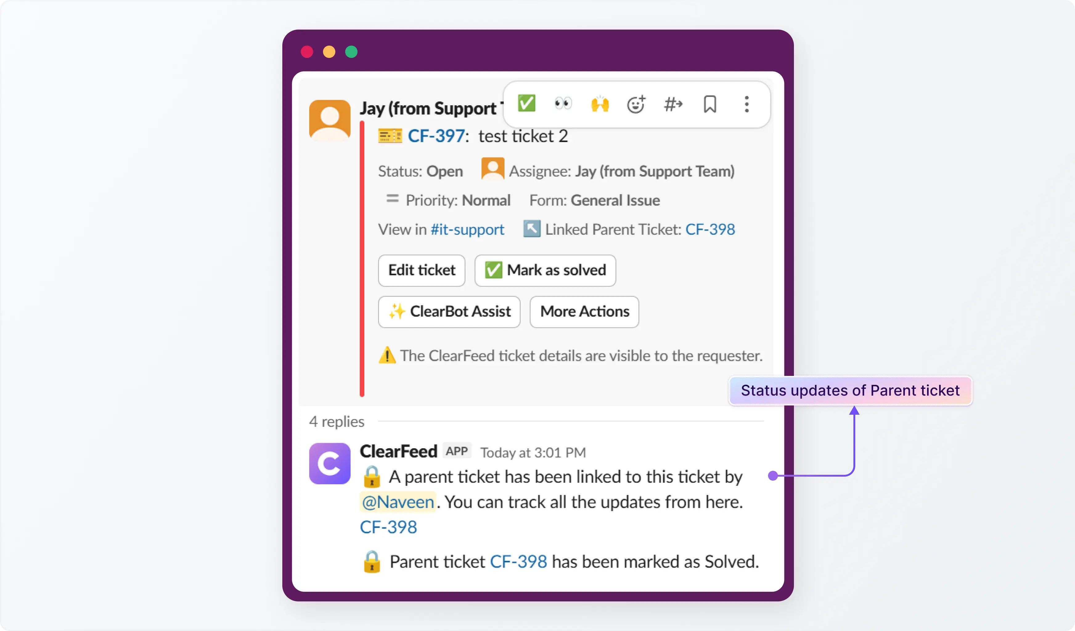 Manage Incident from One (Parent) Ticket