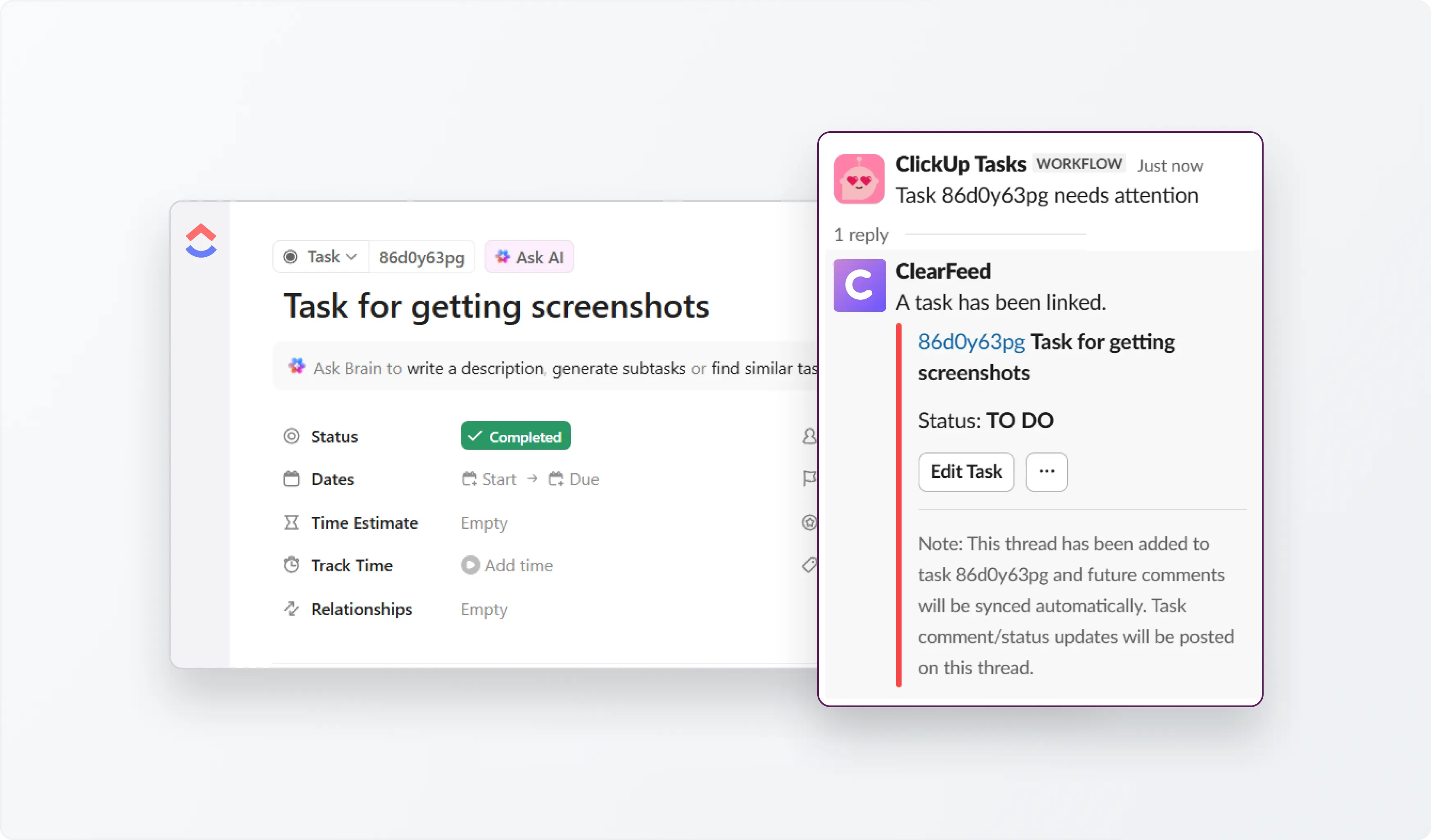 Work on Tasks from Slack