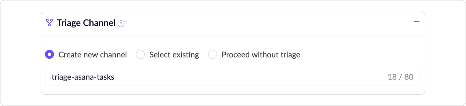 Instruction to create a triage channel that centralizes support requests for easier ticket monitoring.