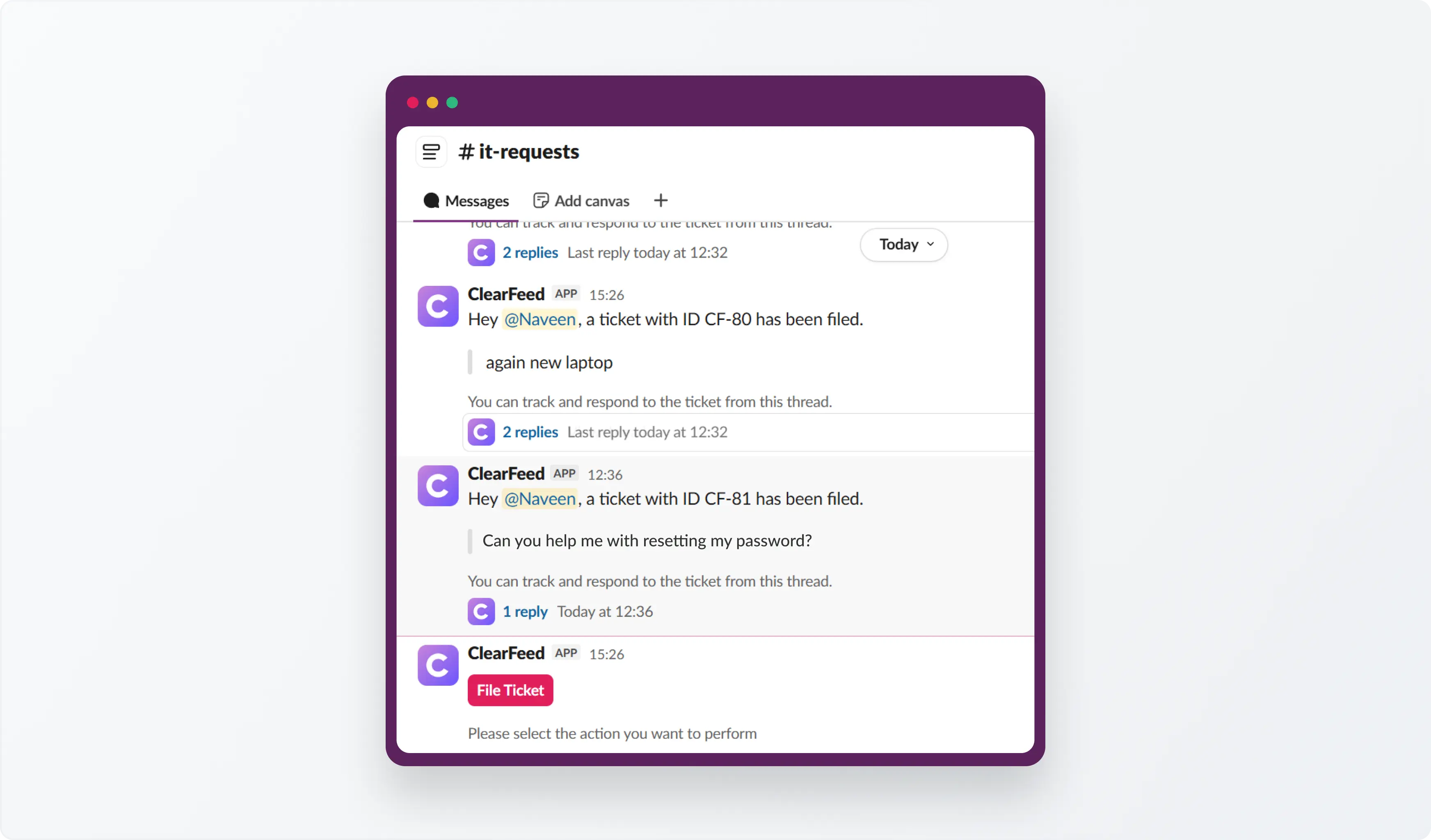 Message bar in Slack displayed right under the newest message.