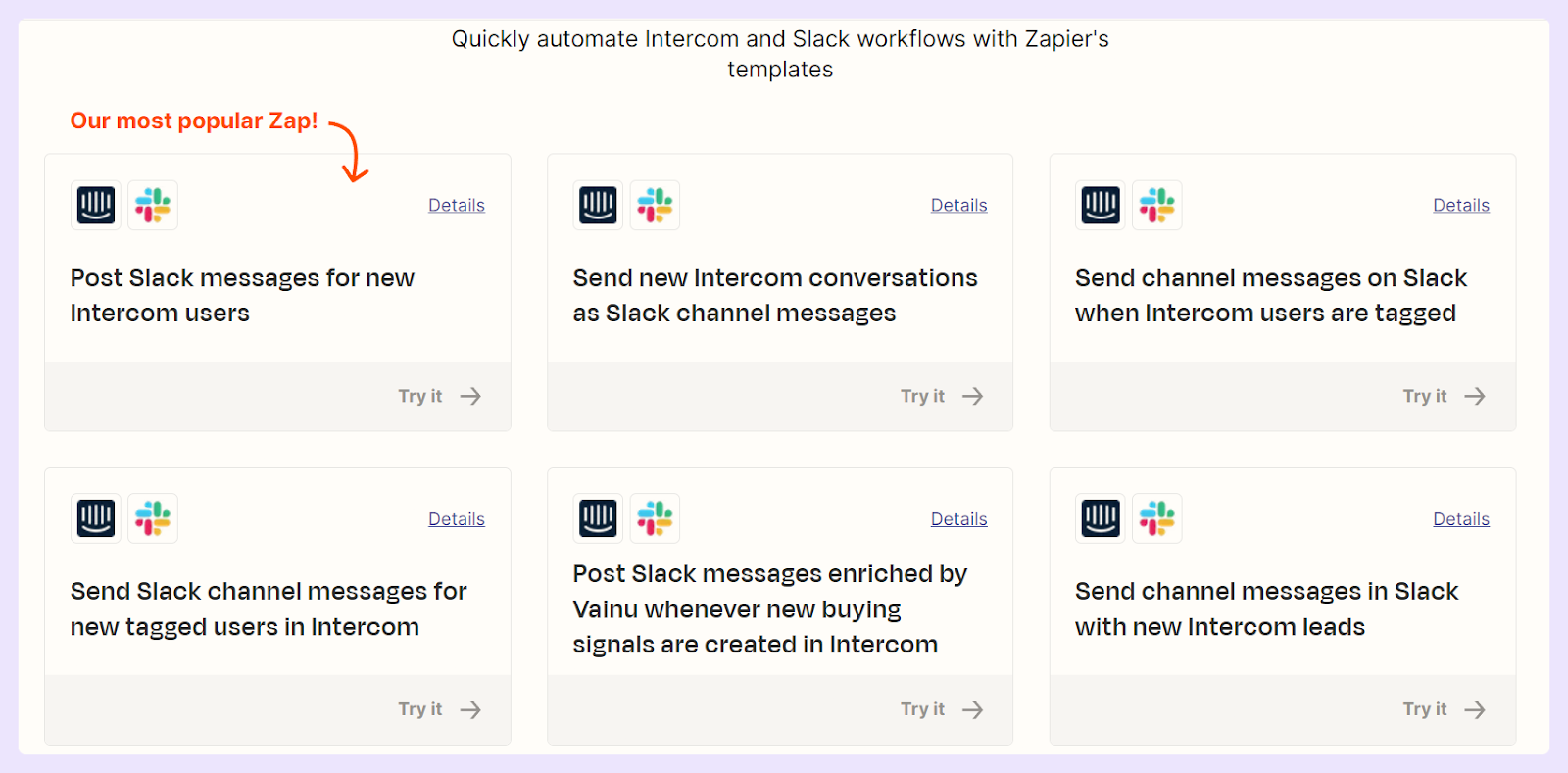 Slack-Intercom Integration via Zapier