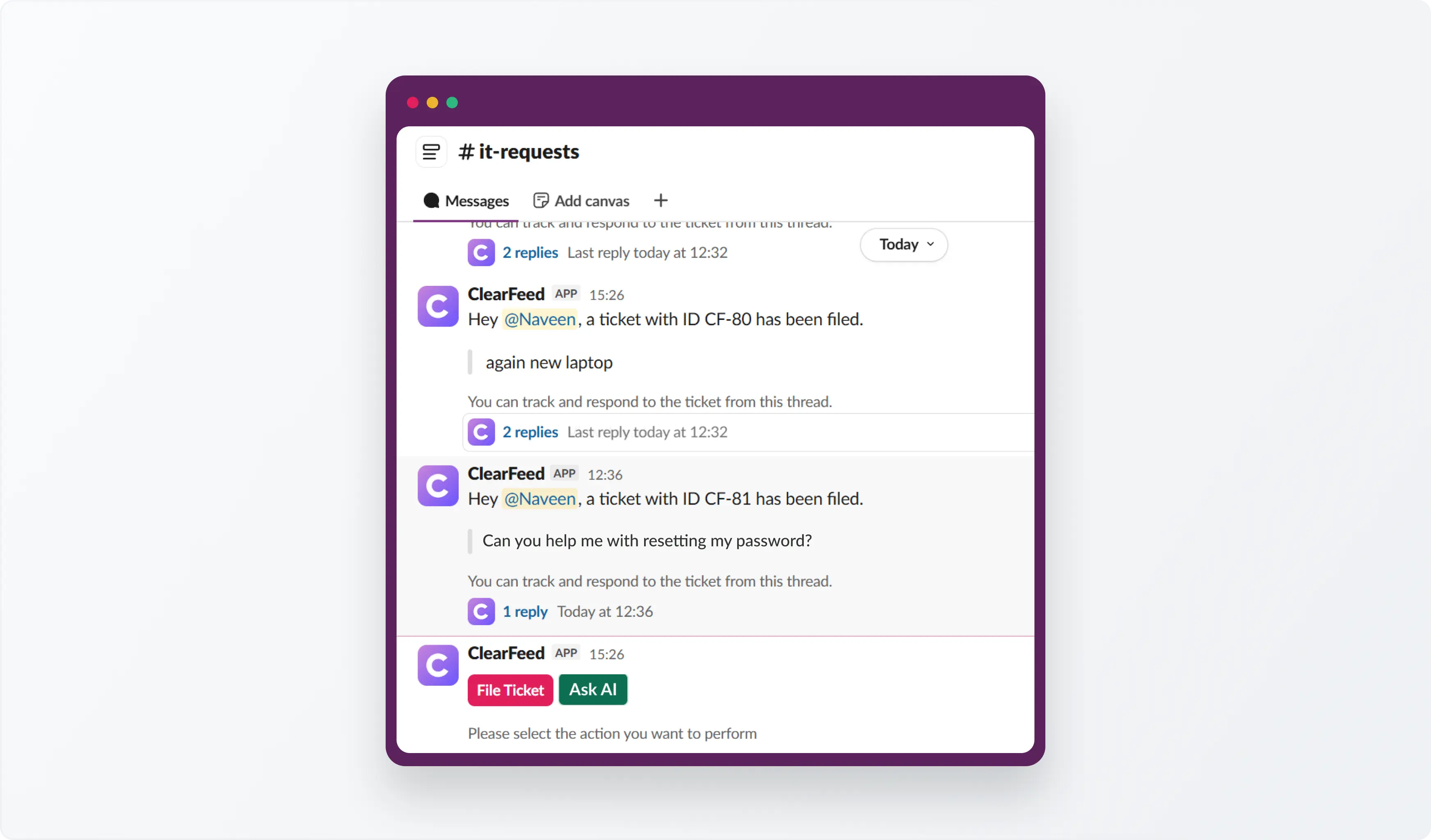 Message bar in Slack displayed right under the newest message.