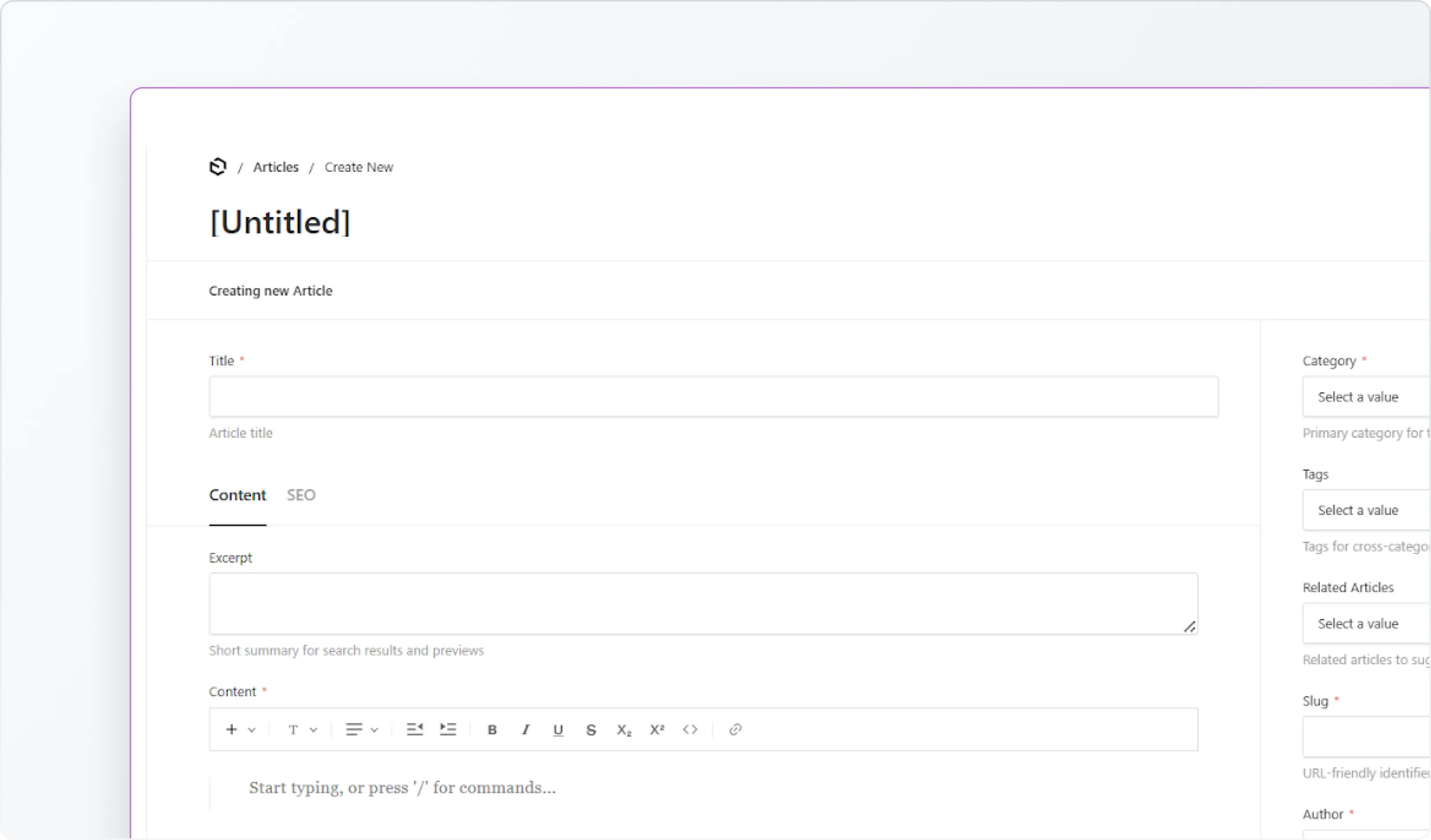 Create well-structured articles
