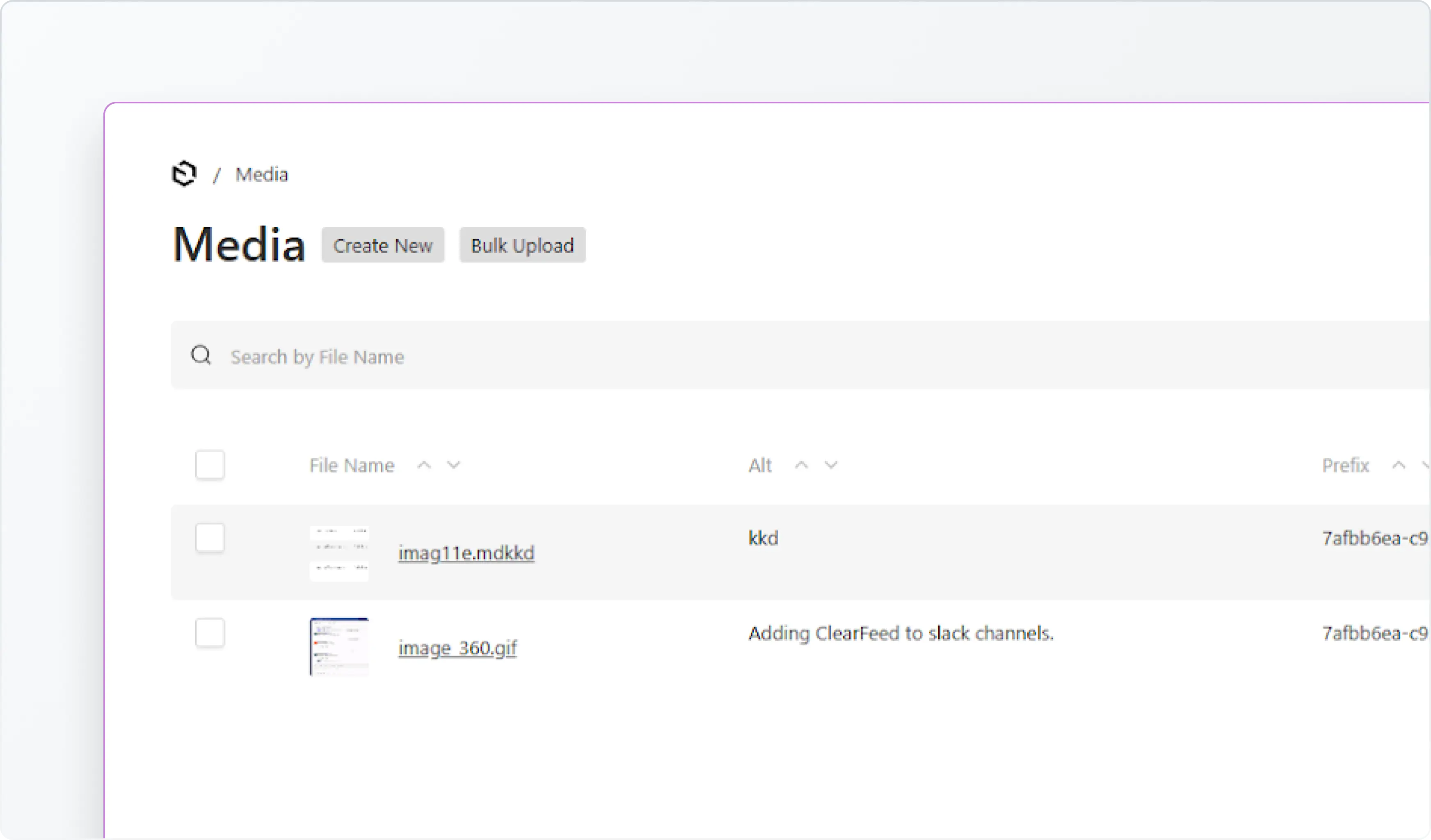 Manage screenshots and files in a Media library