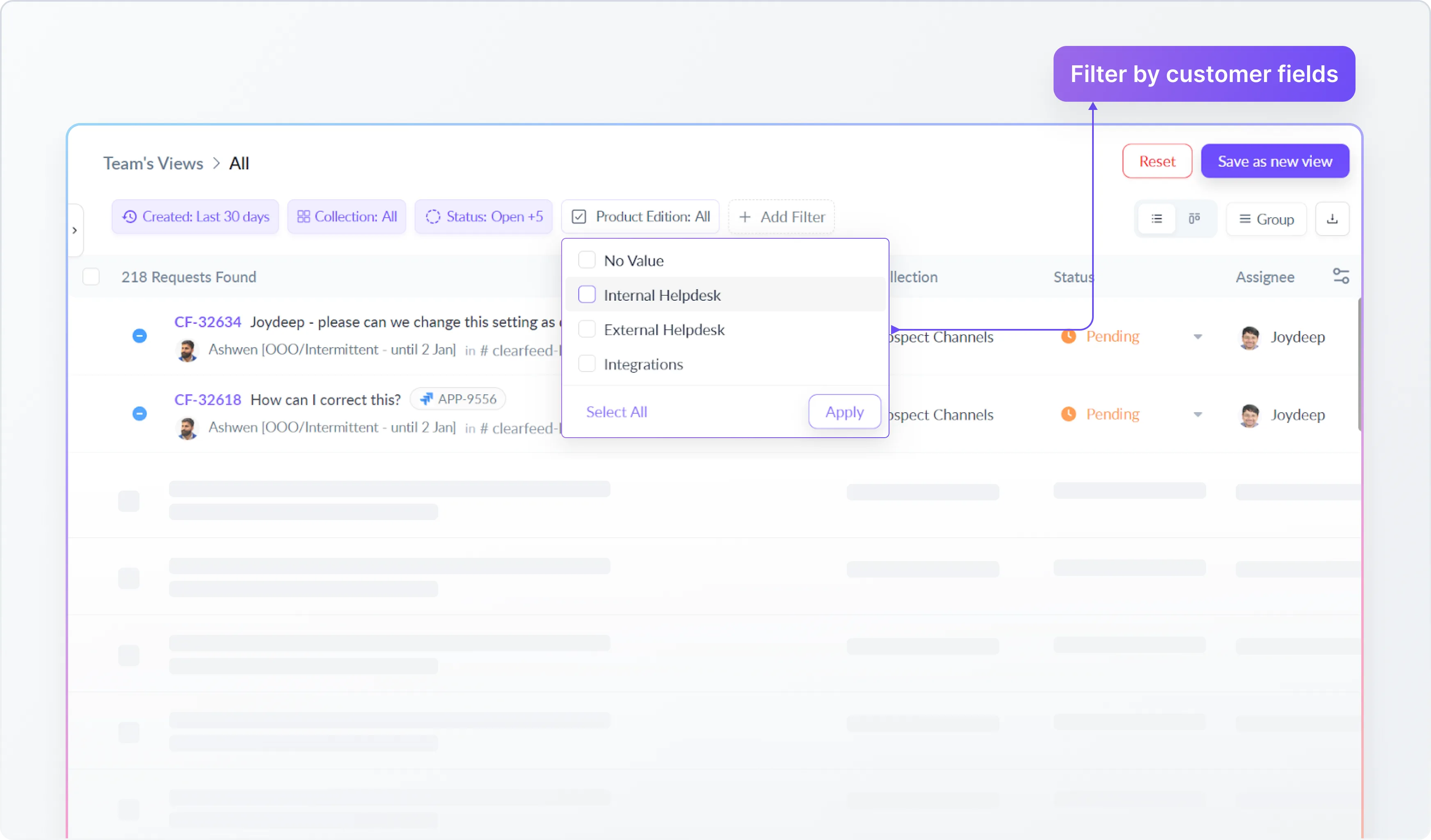 Filter and Organize Requests by Customer Attributes