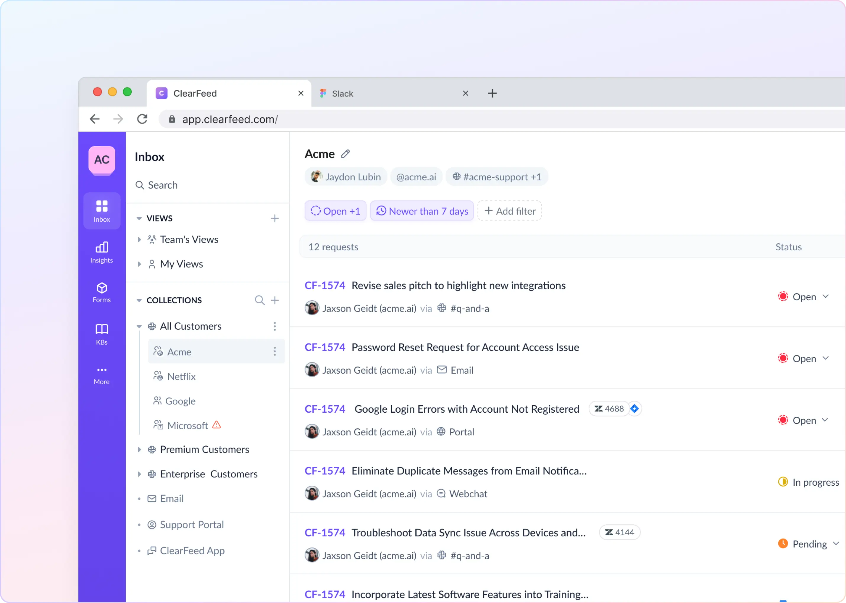 Customer-Centric Inbox in ClearFeed: Unify All Customer Touchpoints for Consistent Routing and Support