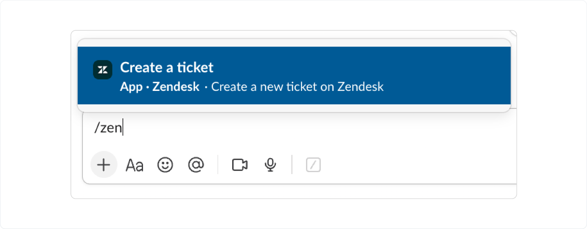 create zendesk ticket using slash command