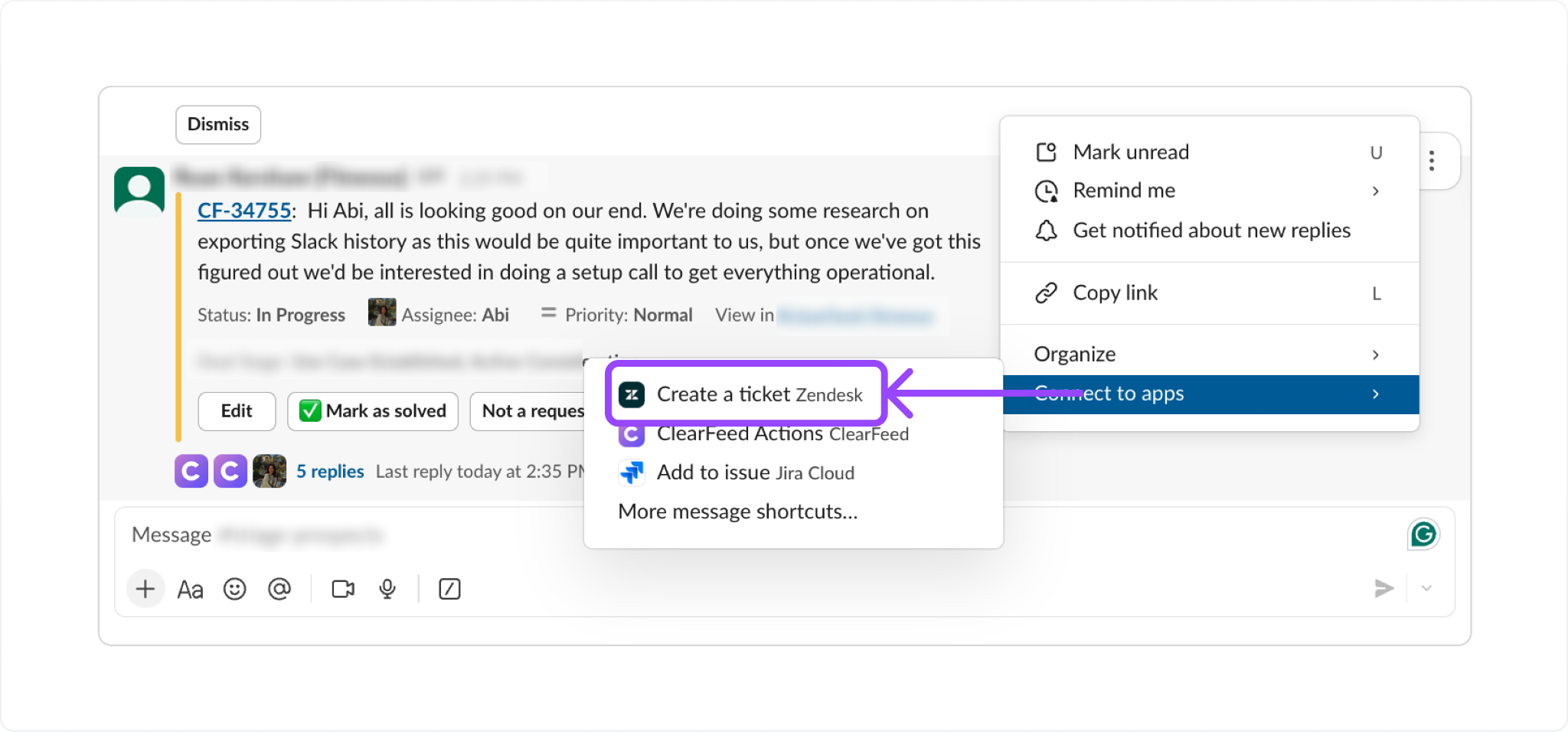create zendesk ticekting using slack actions