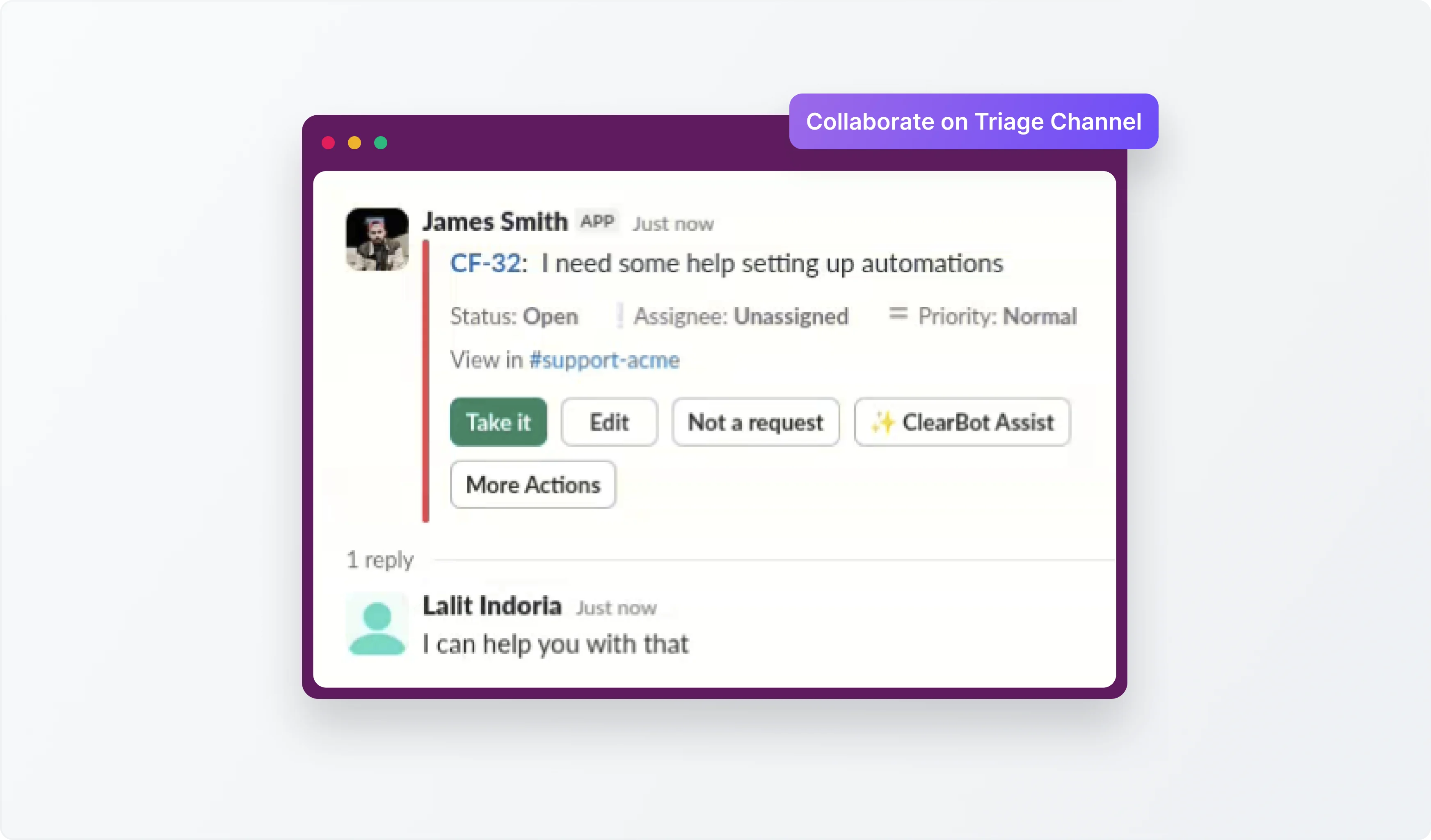 Collaborate on Community Issues from Triage Channels