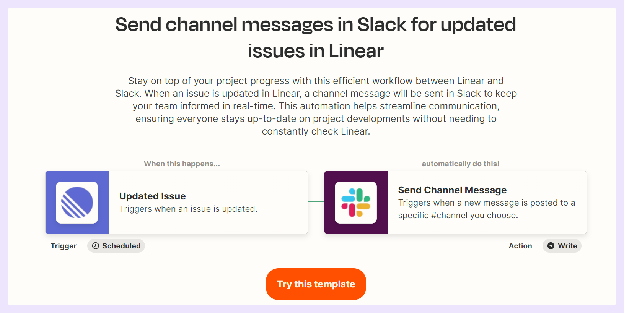 send channel messages in slack for updated 