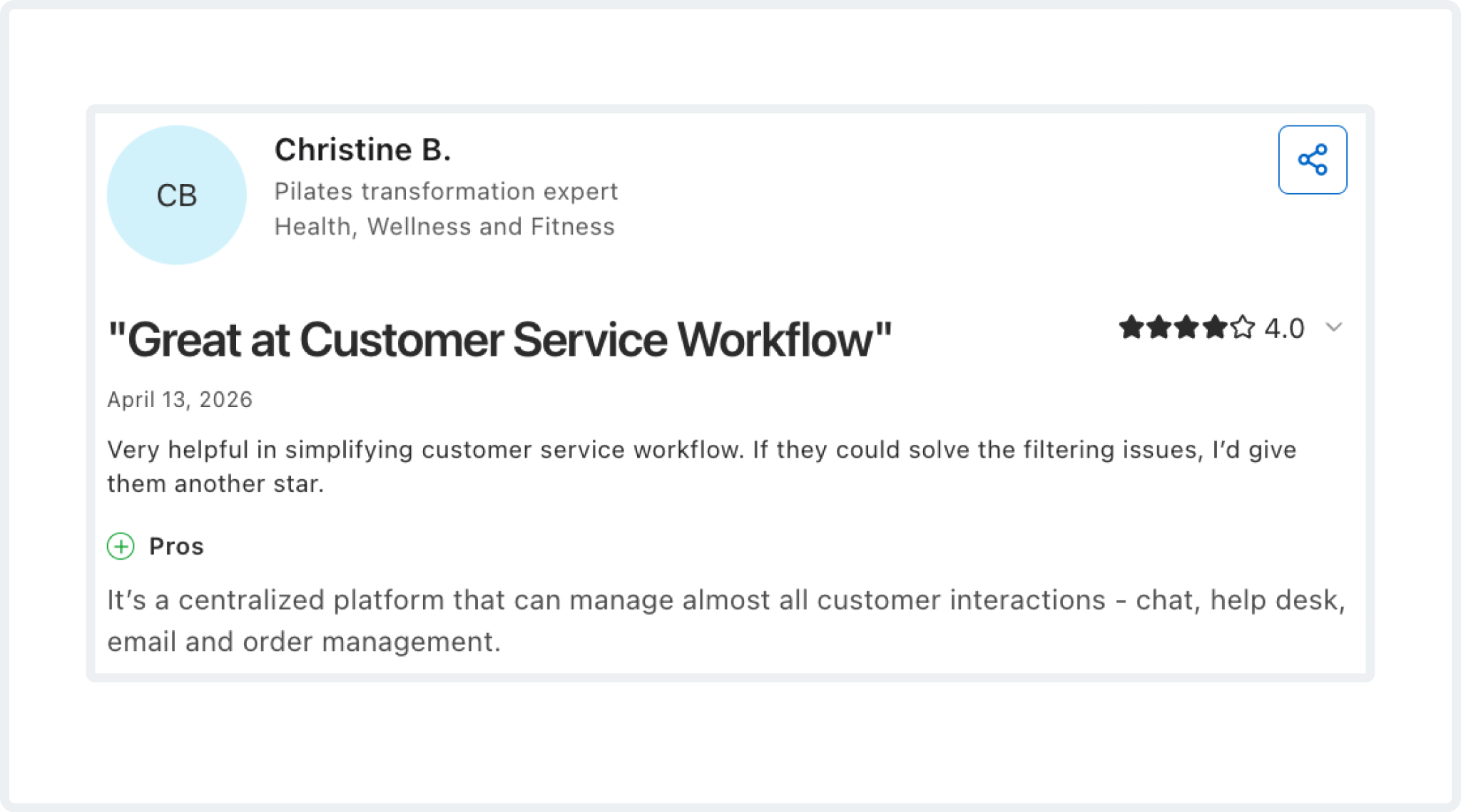 Capterra review by Christine B.