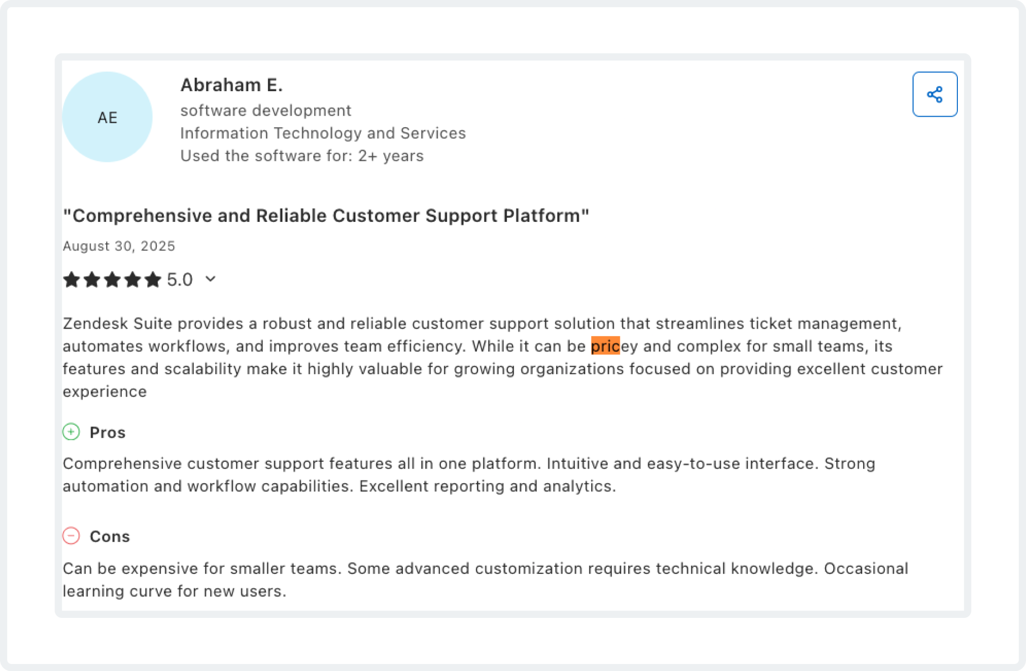 Capterra review by Abraham E.