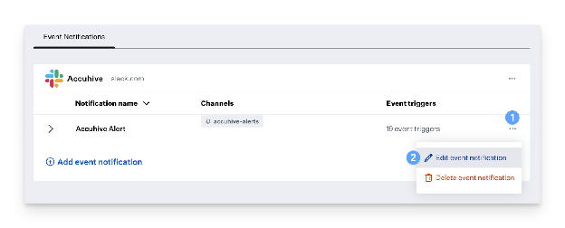 Edit event notification