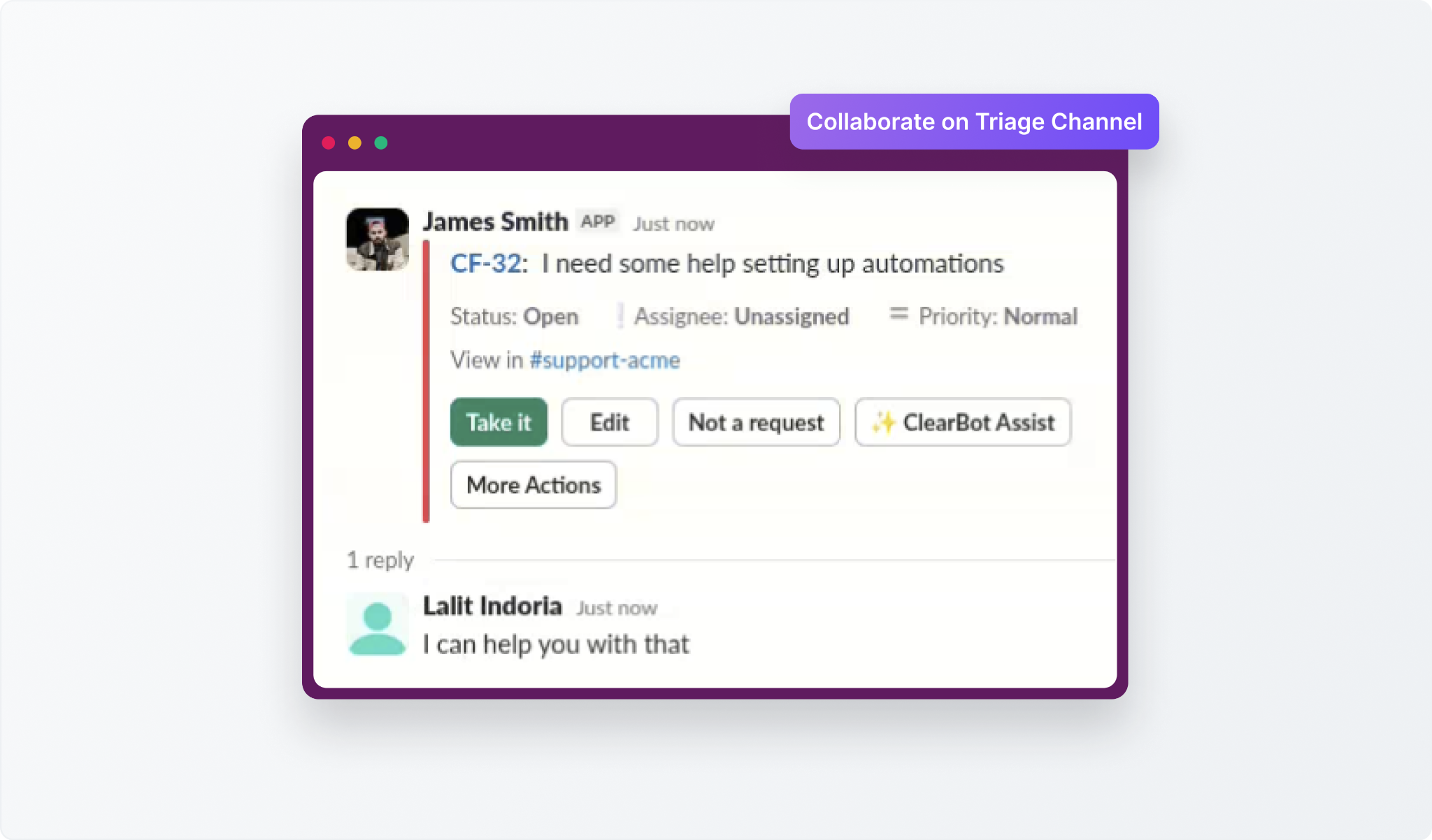Collaborate on Community Issues from Triage Channels