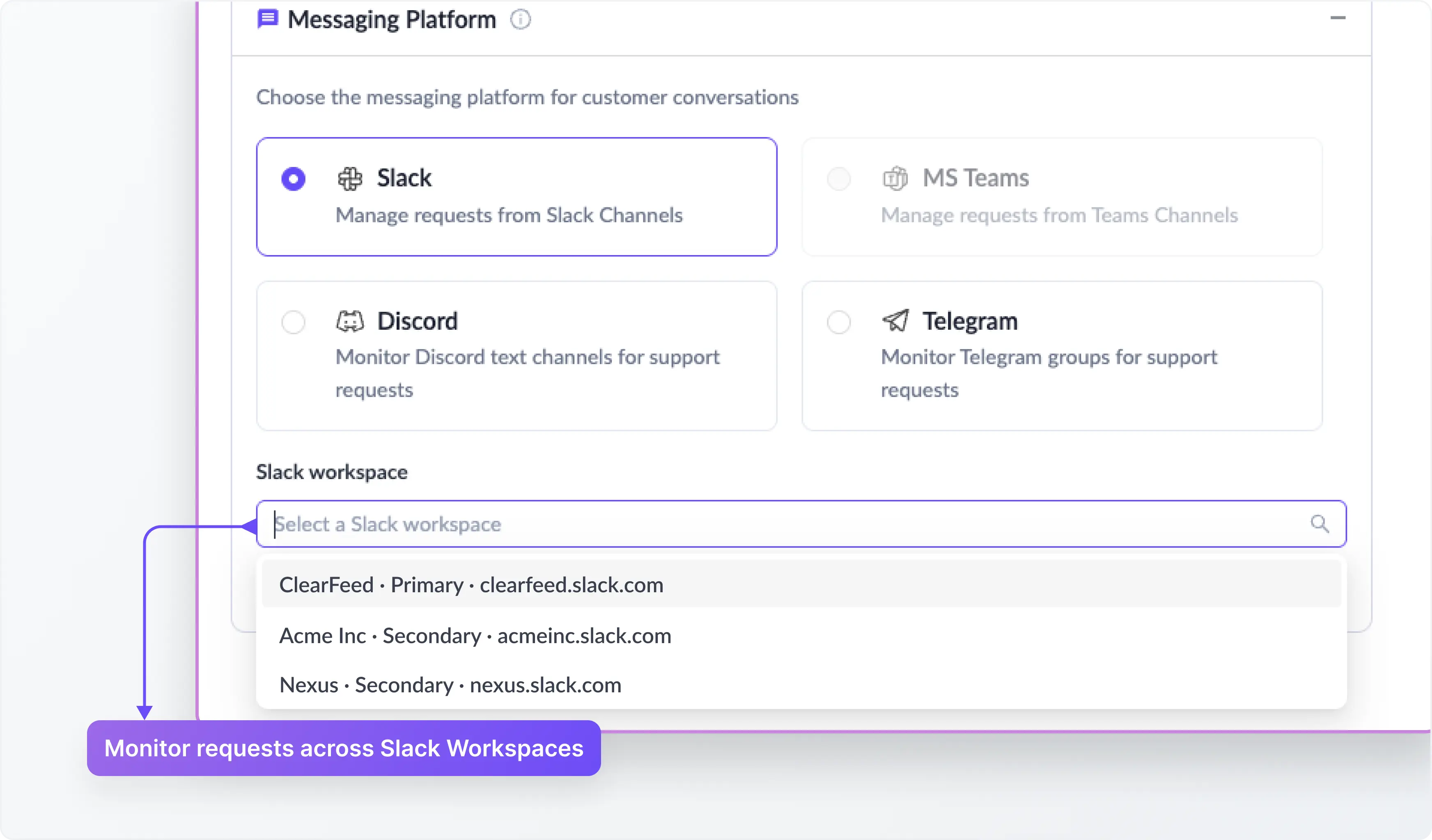 Monitor Requests Across Different Slack Workspaces