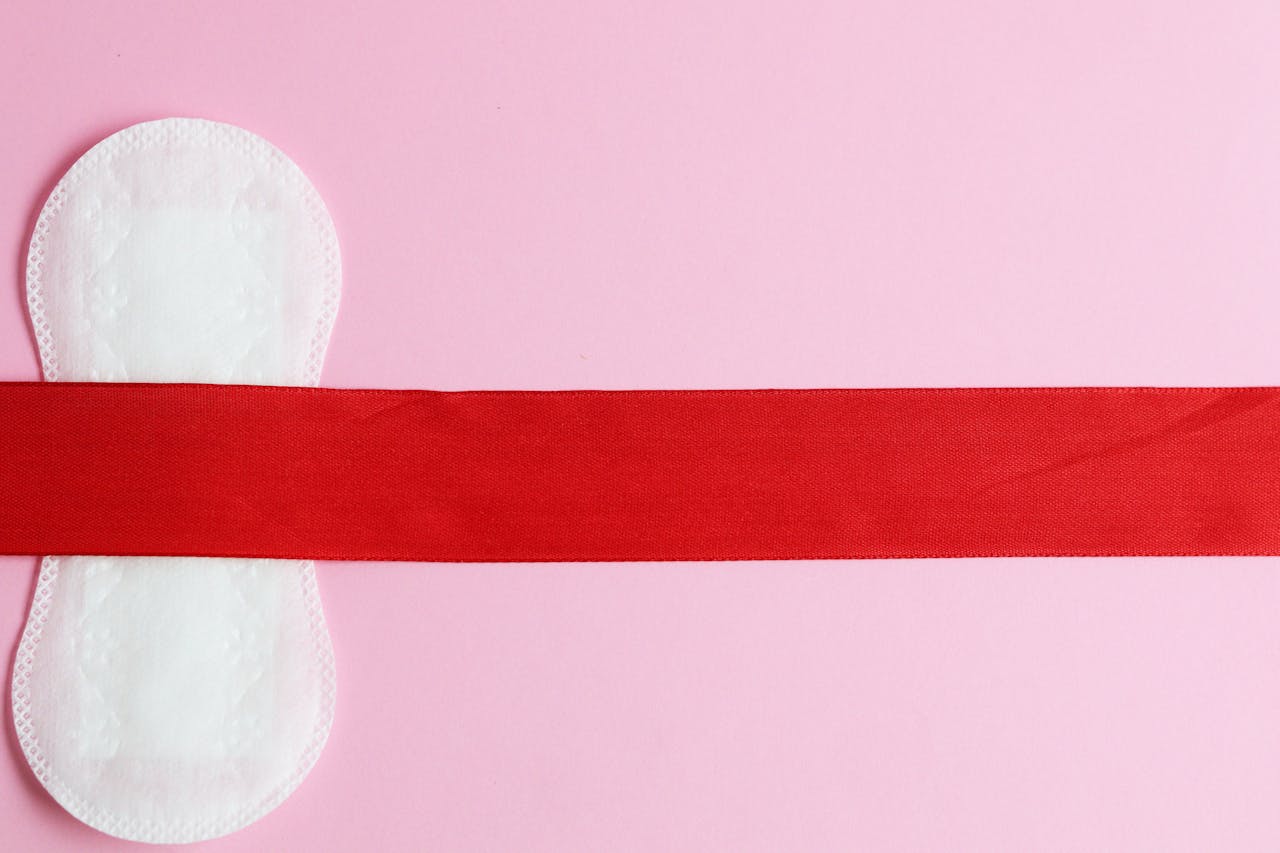 Menstrual Pad on Pink Background