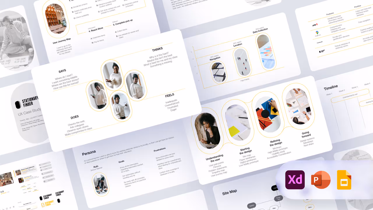 Stationary Finder Figma wireframes and prototypes, usability testing insights, UI/UX for apps, inclusive design for African markets, responsive web design showcase, illustration, 3d design, clean, ux,