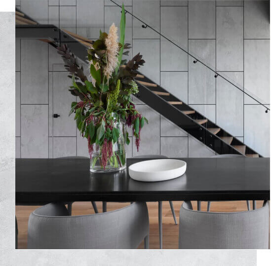 black wooden table and chairs