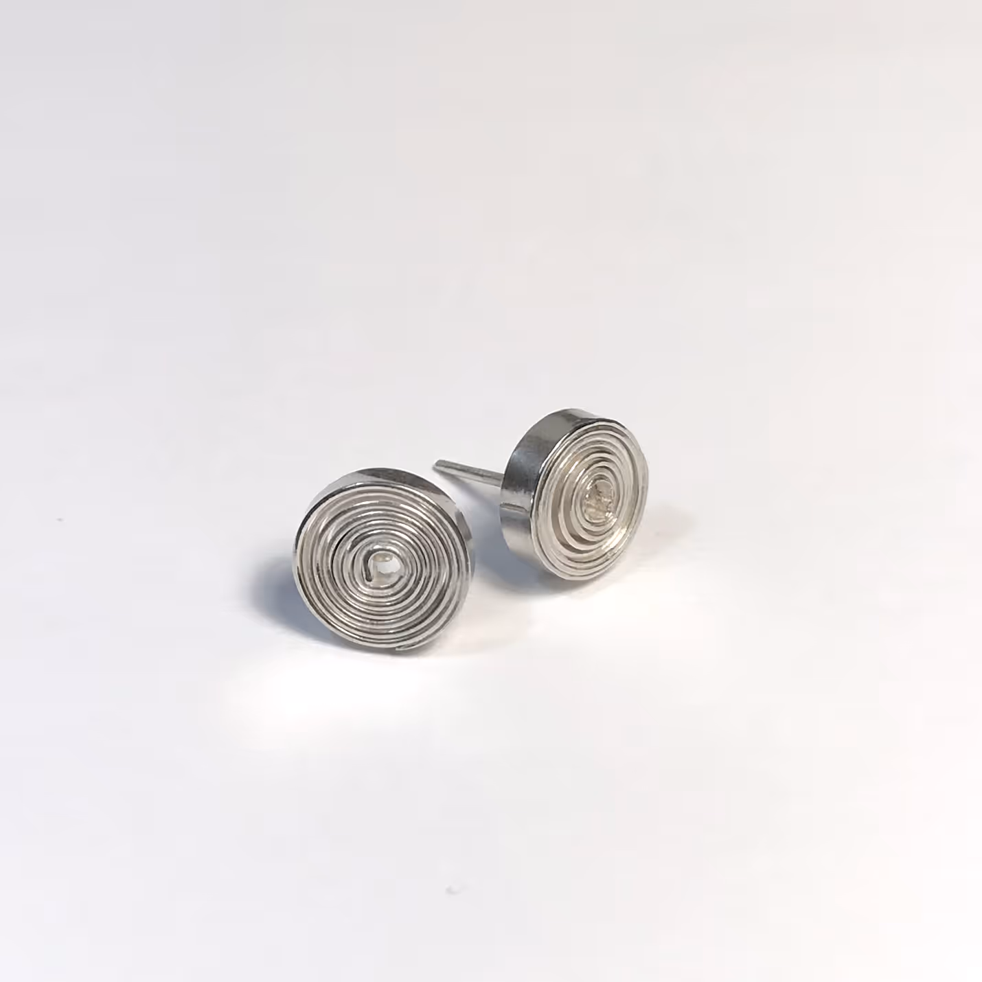 Spiral earstuds. Sterling silver.