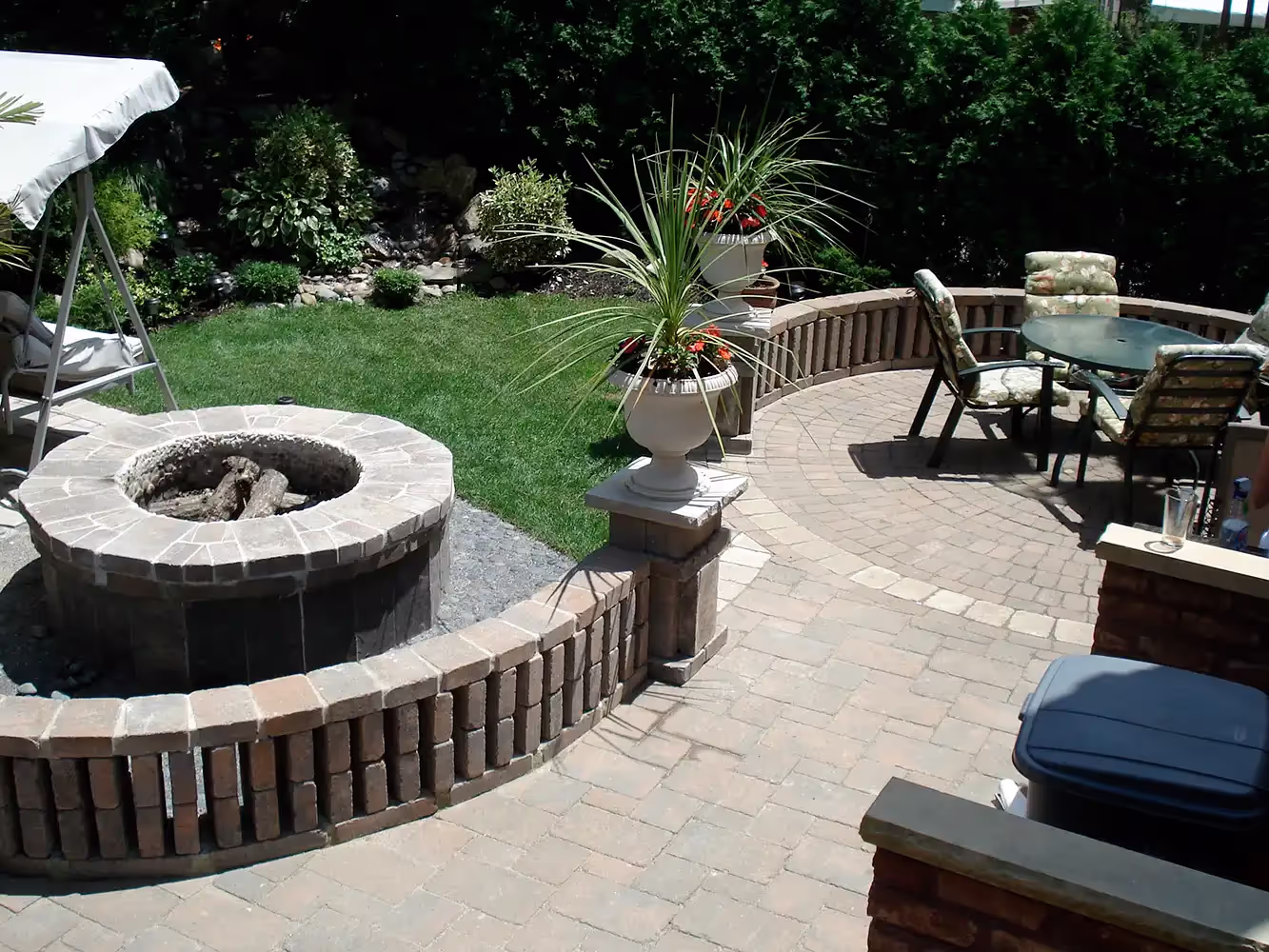 Outdoor Patio and fireplace pavers masonry contractors local long island new york