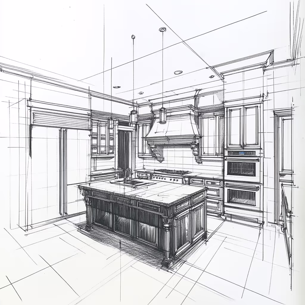 Sketch of kitchen