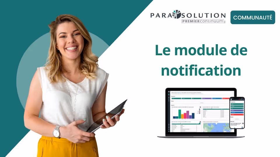 Invitation à un groupe d'utilisateurs du module de notification de ParaSolution