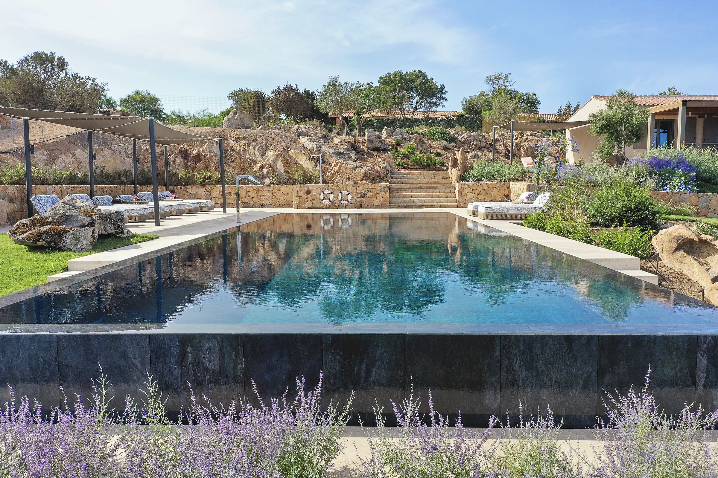 Salinedda Villa garden with pool