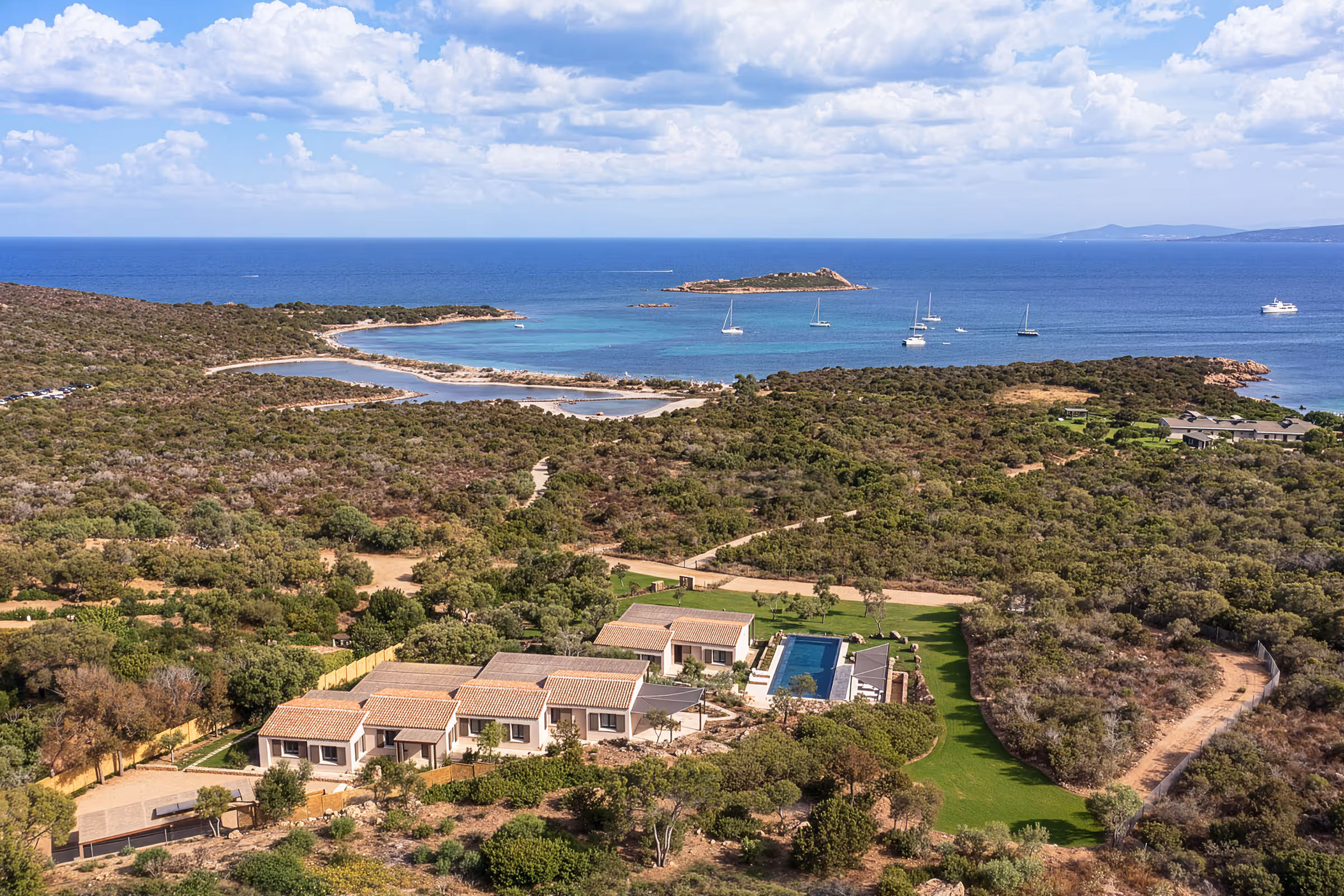 Salinedda Villa aerial view