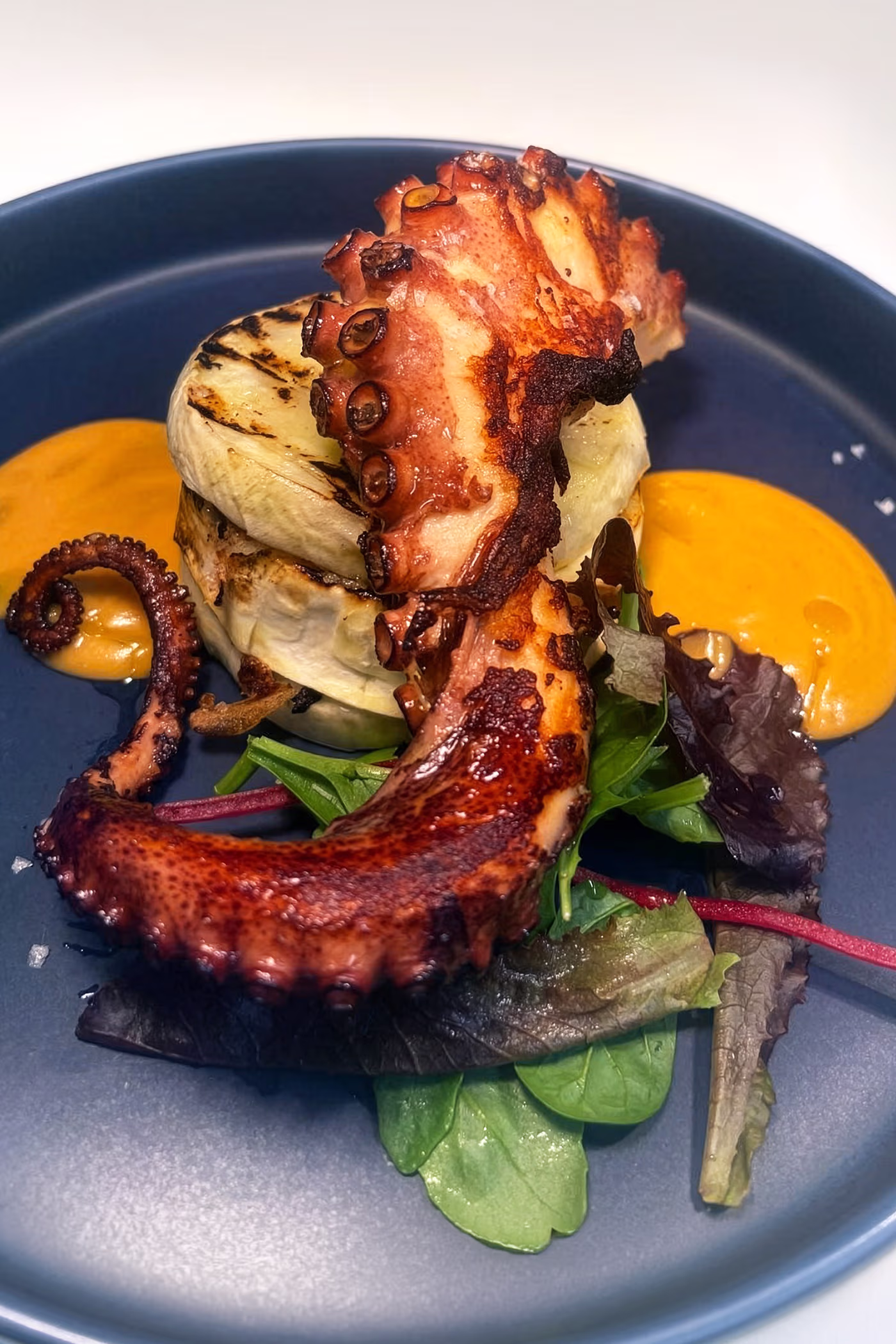 Polpo Scottato con Melanzane - Seared Octopus with Aubergine