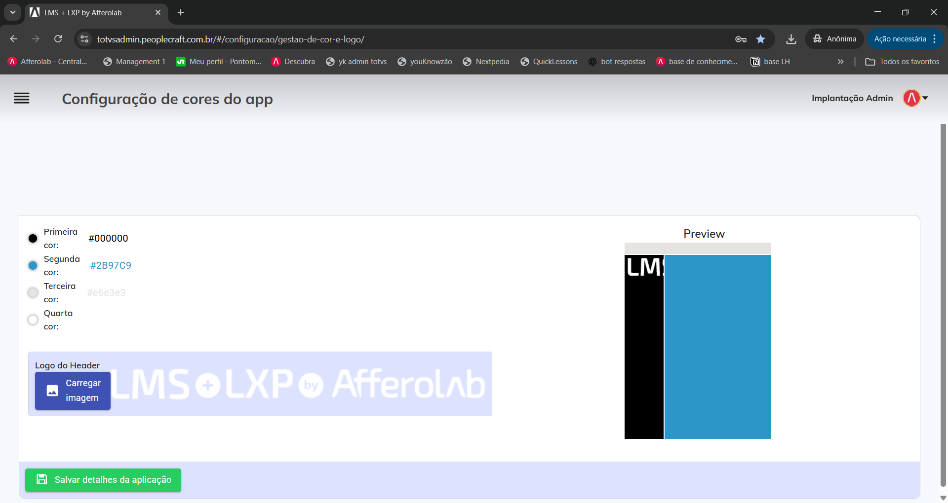 gestão de cor e logo