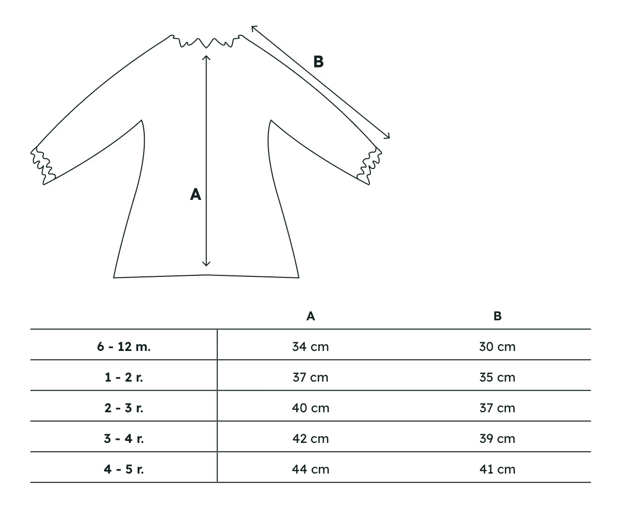 Kimono veľkosťbuľka