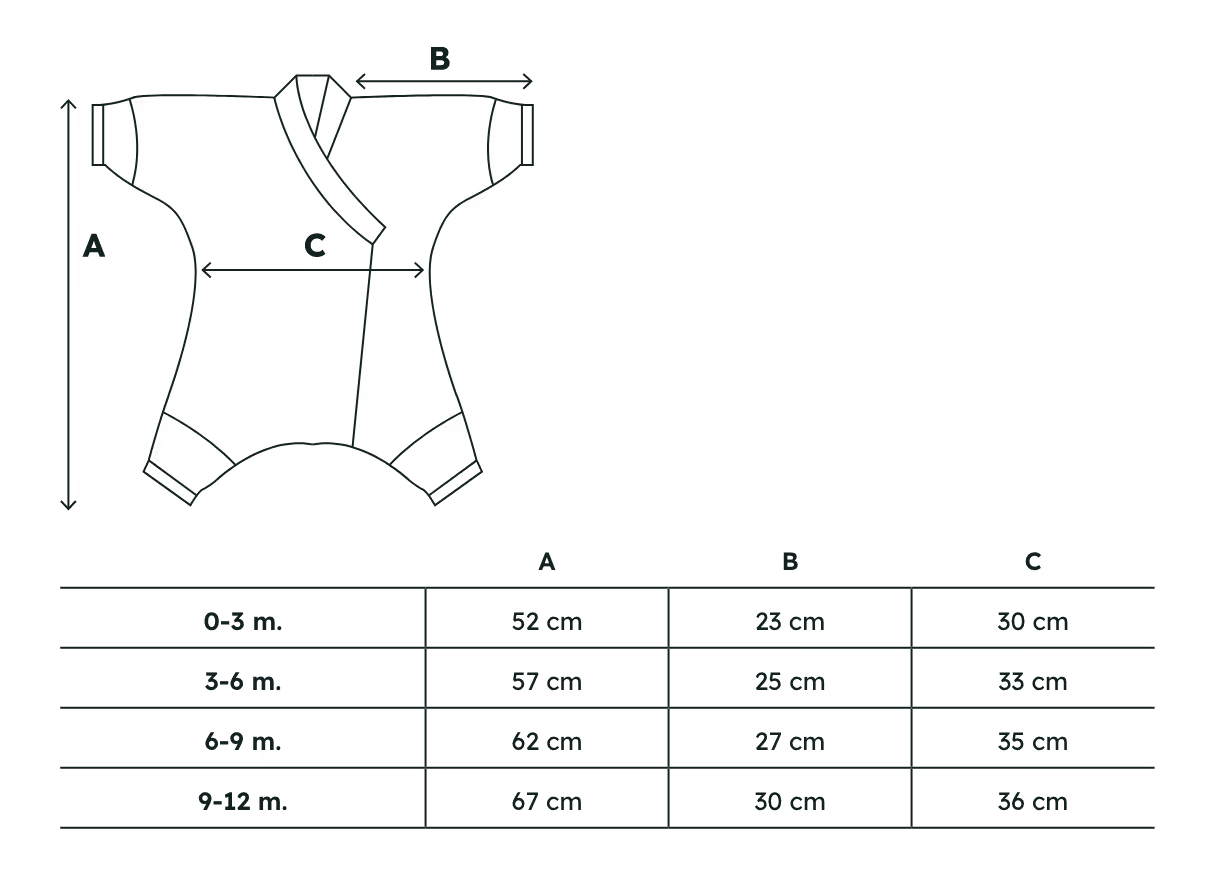 Kimono veľkosťbuľka