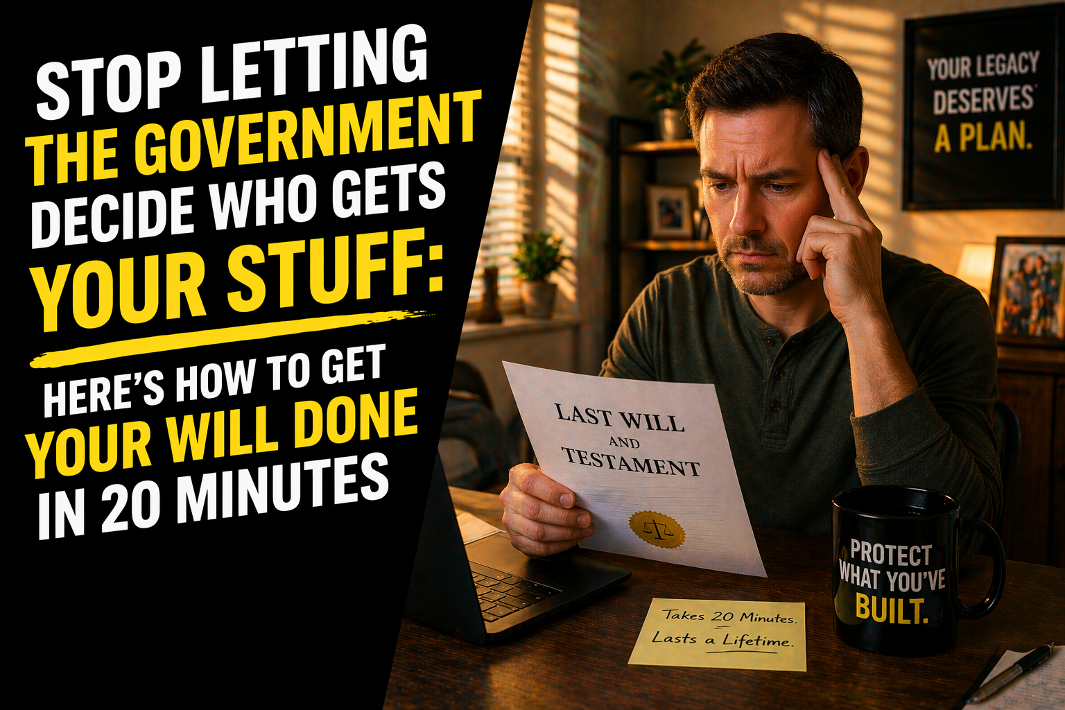 Stop Letting the Government Decide Who Gets Your Stuff: Here's How to Get Your Will Done in 20 Minutes
