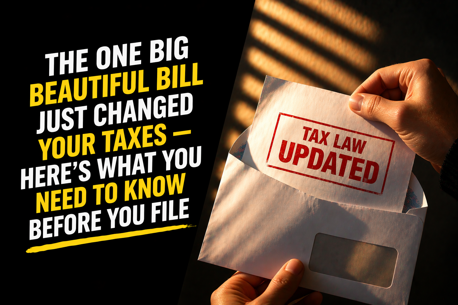 The One Big Beautiful Bill Just Changed Your Taxes — Here's What You Need to Know Before You File