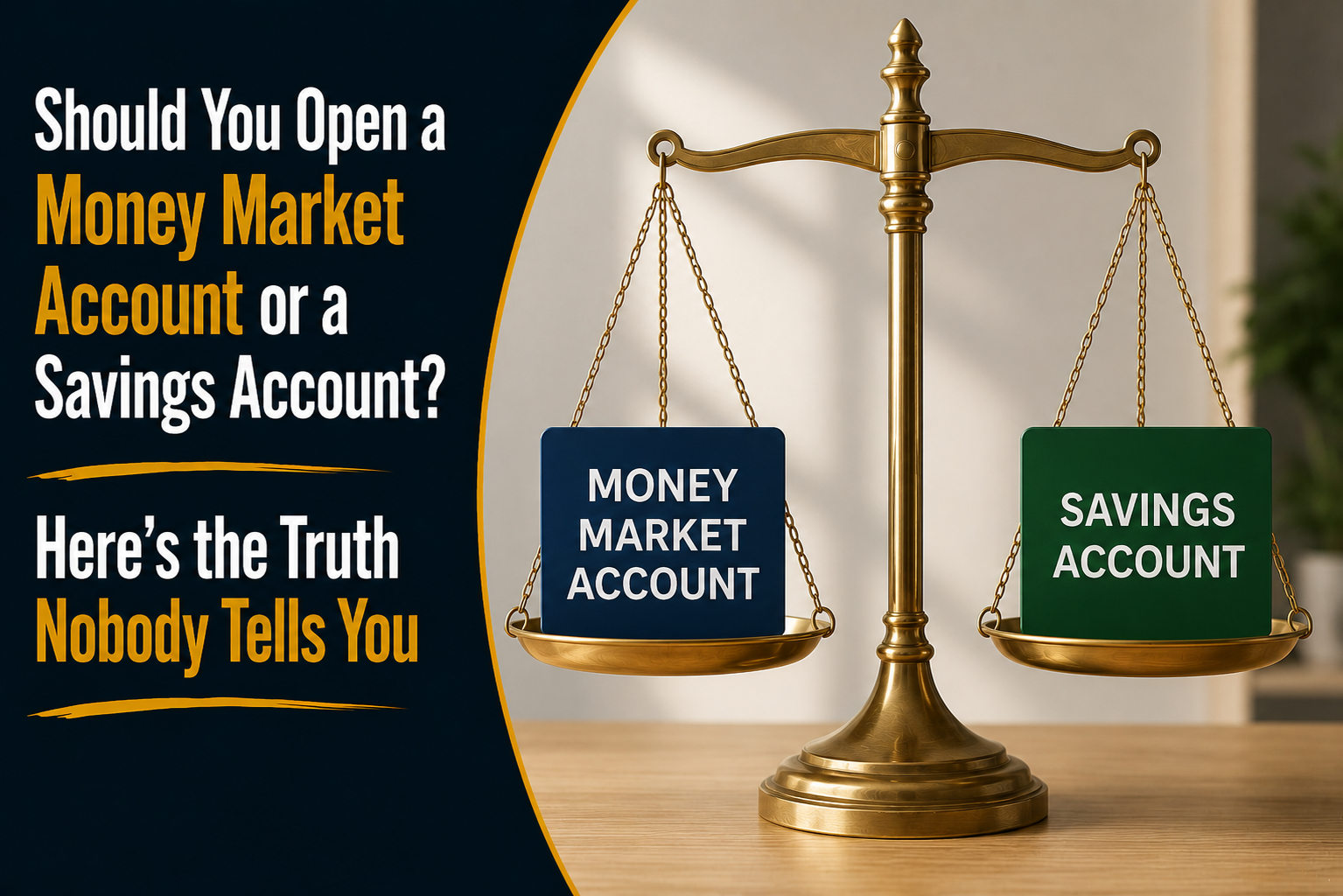 Should You Open a Money Market Account or a Savings Account? Here's the Truth Nobody Tells You
