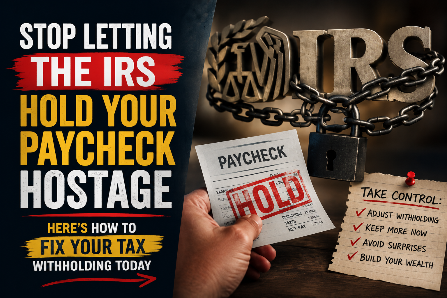 Stop Letting the IRS Hold Your Paycheck Hostage — Here's How to Fix Your Tax Withholding Today