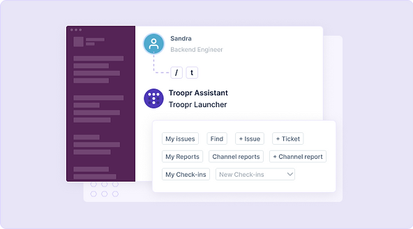 Troopr launcher in Slack