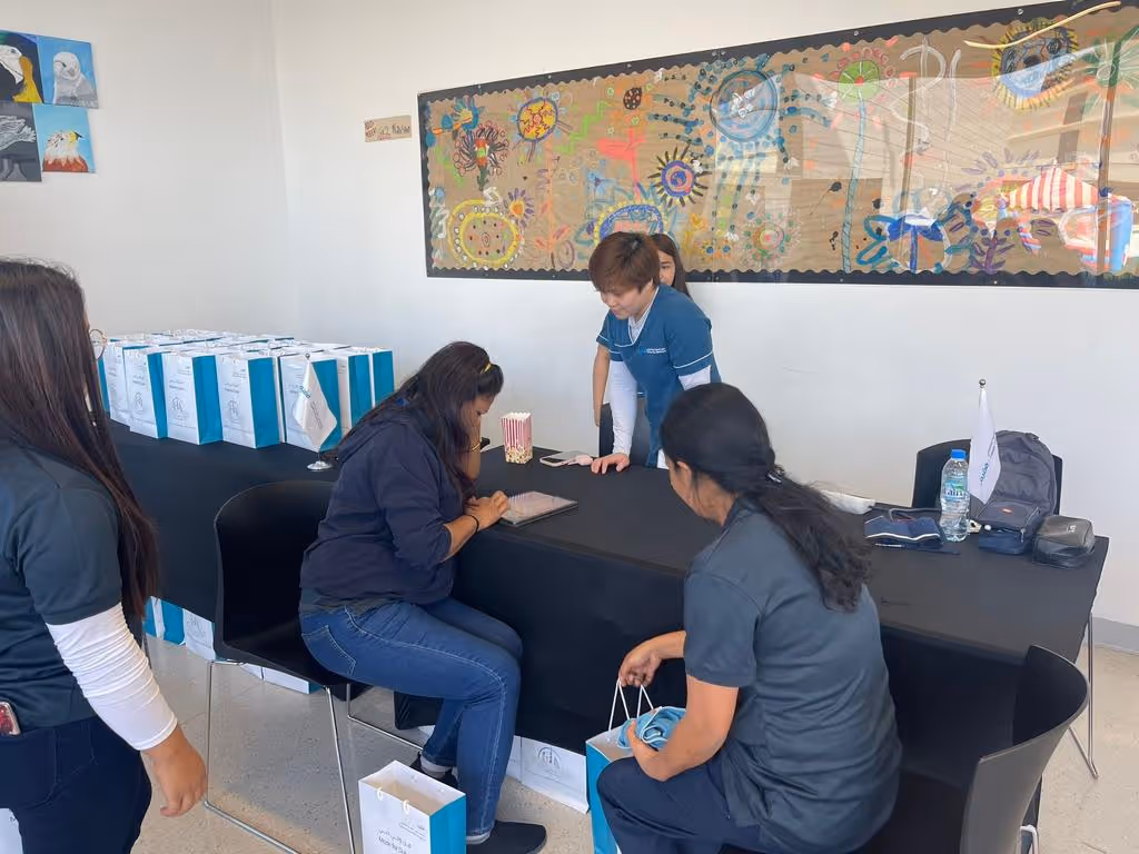 الفحص الصحي في مدرسة جيمس الدولية