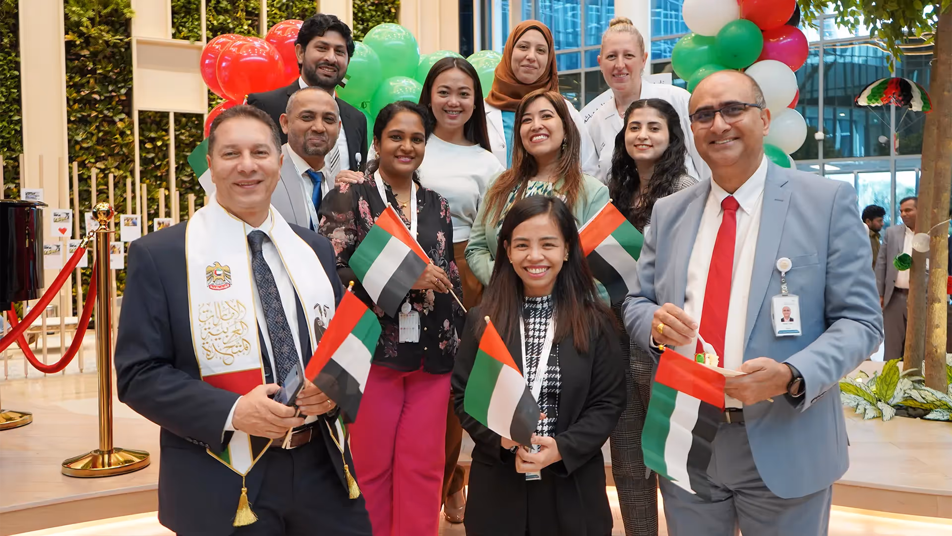 Staff of Fakeeh Univeristy Hospital Celebrating UAE national day