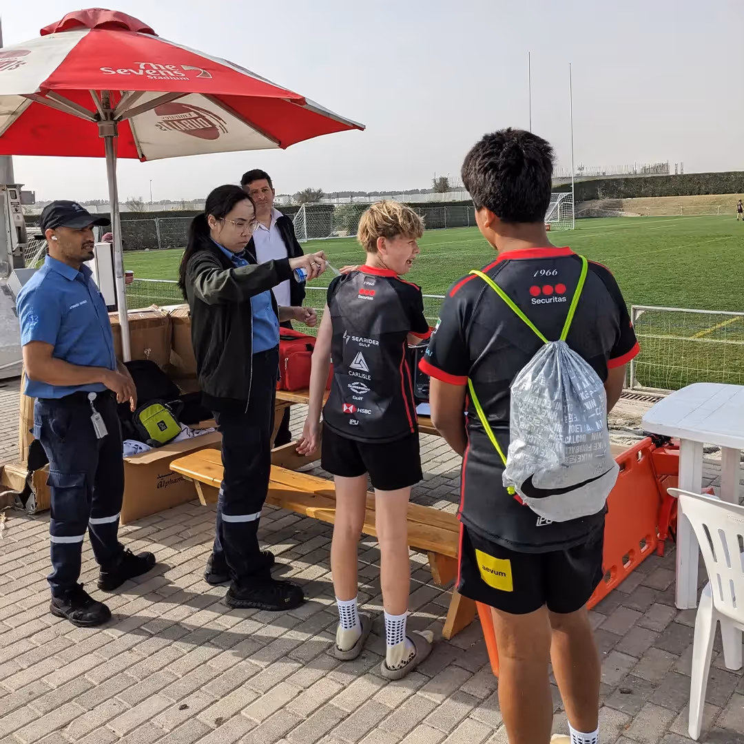 يفخر مستشفى فقيه الجامعي بالمشاركة في تقديم الدعم الطبي خلال دوري الشرق الأوسط للـ GAA، الذي أقيم في استاد ذا سيفينز، دبي