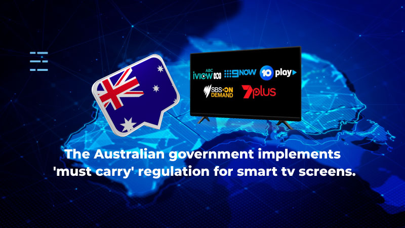 The Australian government implements 'must carry' regulation for smart tv screens.