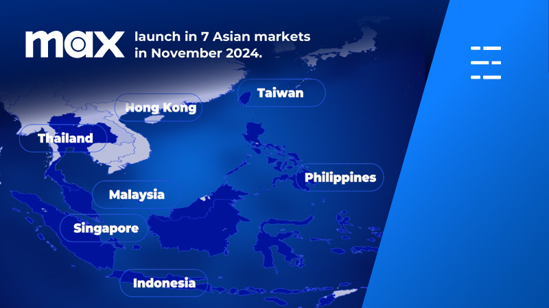 Warner Bros. Discovery confirms Max launch in 7 Asian markets in November 2024.