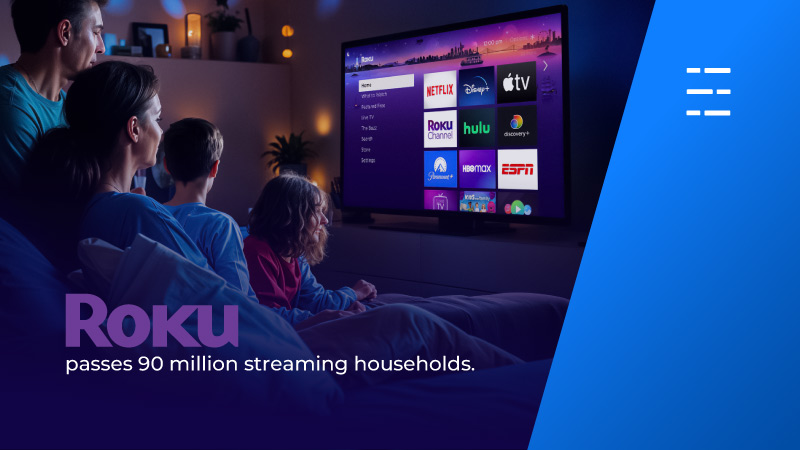 Roku passes 90 million streaming households.