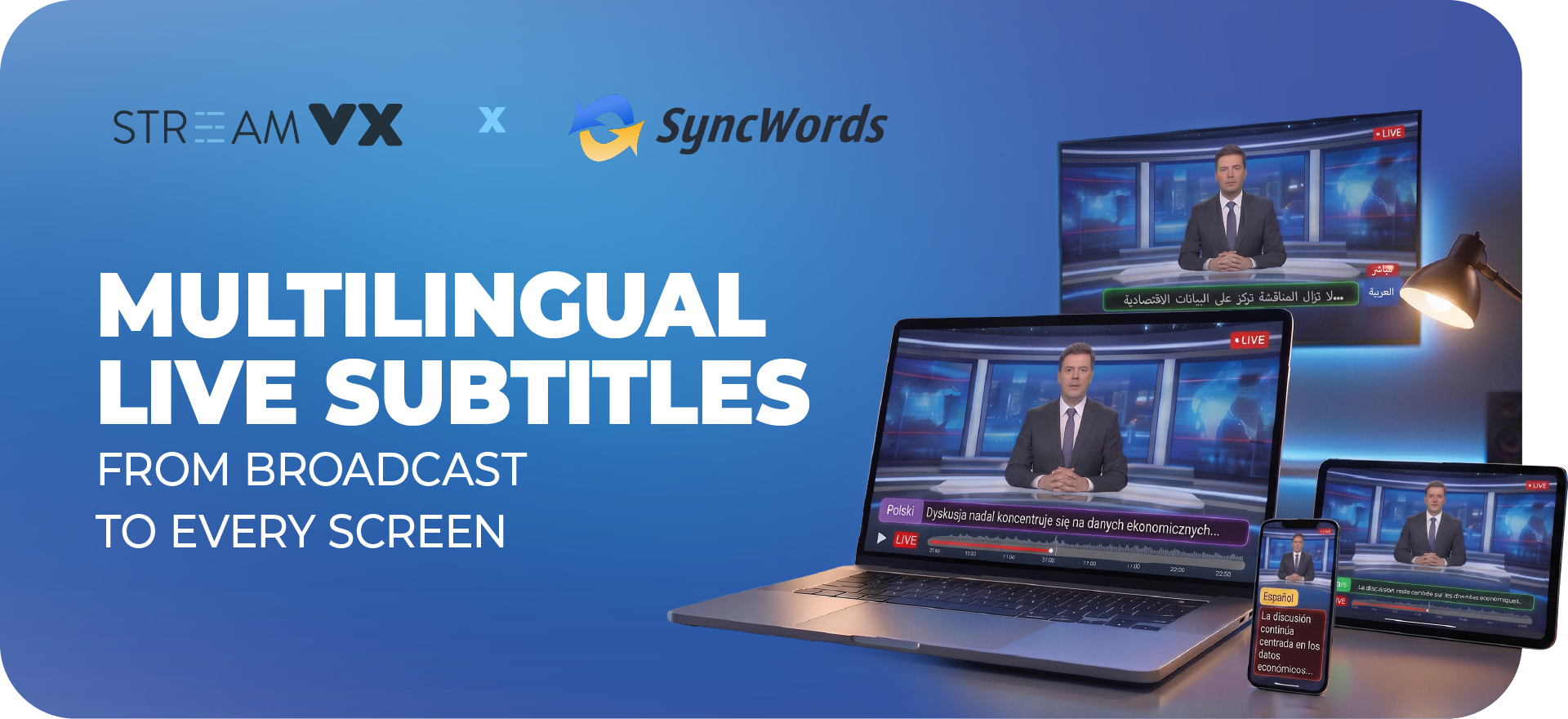 🚀 StreamVX × SyncWords - an end-to-end AI subtitle pipeline for live broadcast and  OTT  in every language.