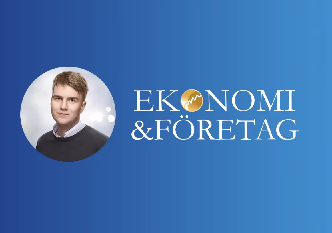 Porträttbild av Inkasso Marginalens representant och Eknonomi & företagsmässans logotyp
