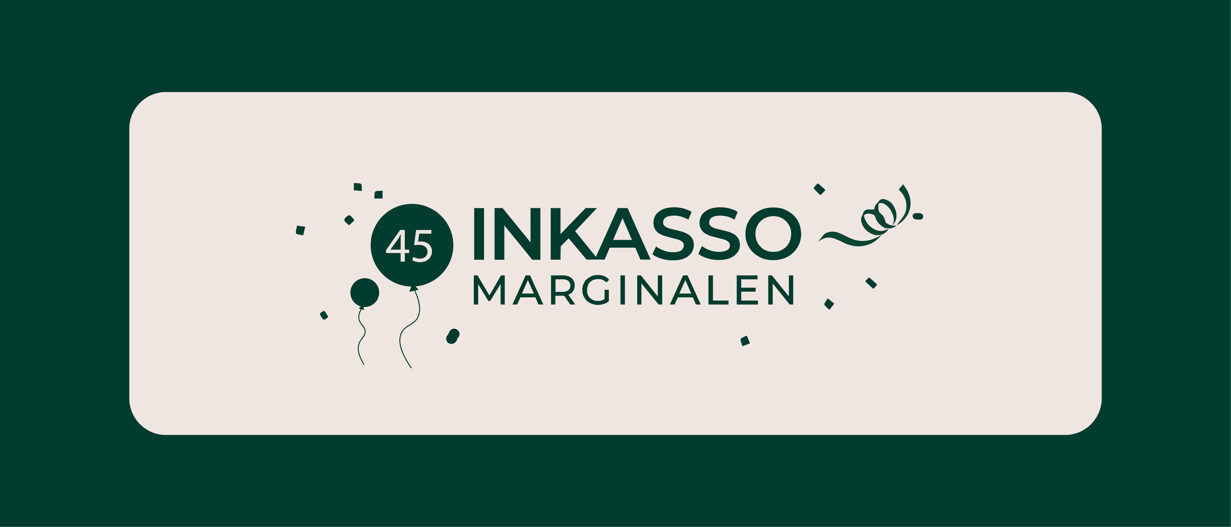 Bild av Inkasso Marginalens logotyp med ballonger och konfetti
