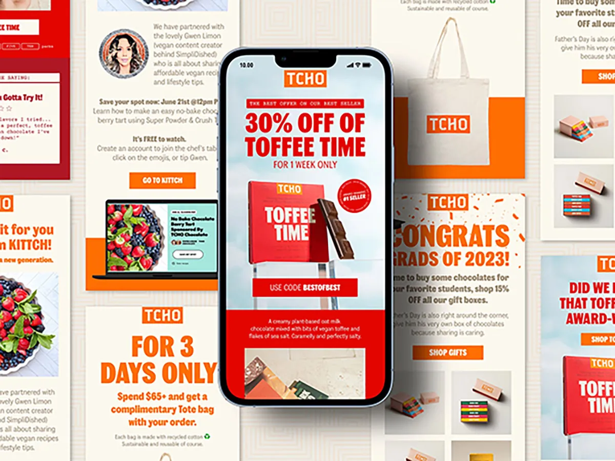 email design for chocolate brand TCHO