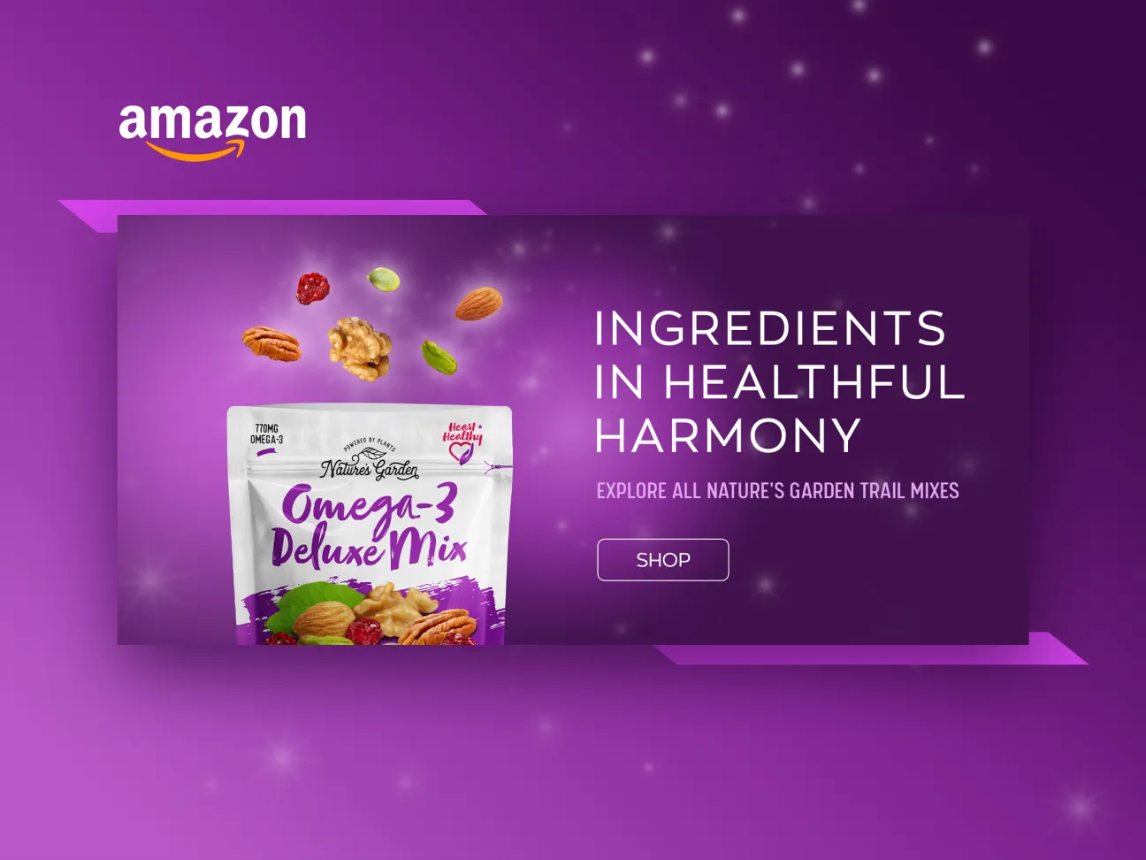 banner design for amazon cpg snack brand